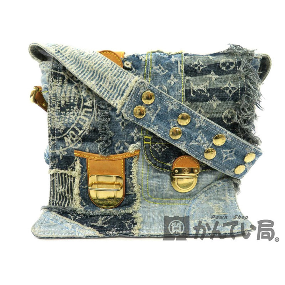 LOUIS VUITTON Posty Monogram Denim Patchwork Shoulder Bag